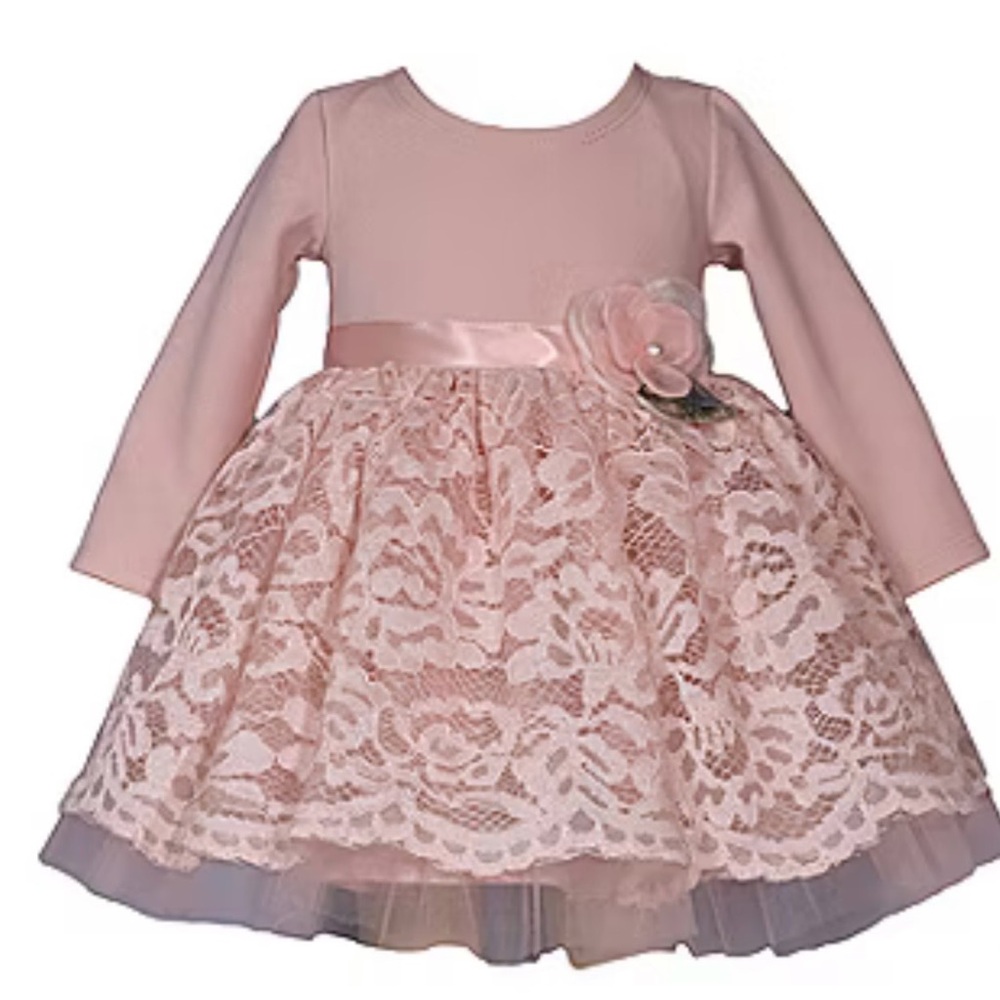 Bonnie Jean Baby Girls Long Sleeve Fit + Flare Dress